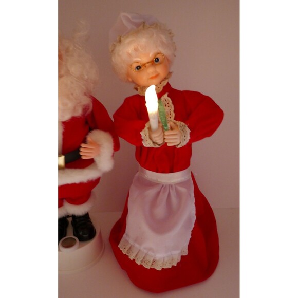 Santa's Best Mr & Mrs Santa Claus Lighted Animated Motionette Figures WORKS - Picture 4 of 16